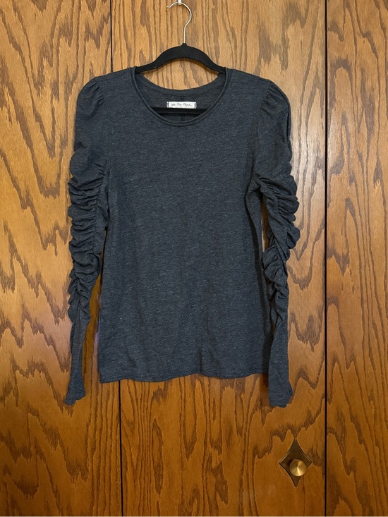 We The Free Tops - Free People We The Free Ruched Sleeve Top Womens Small Gray